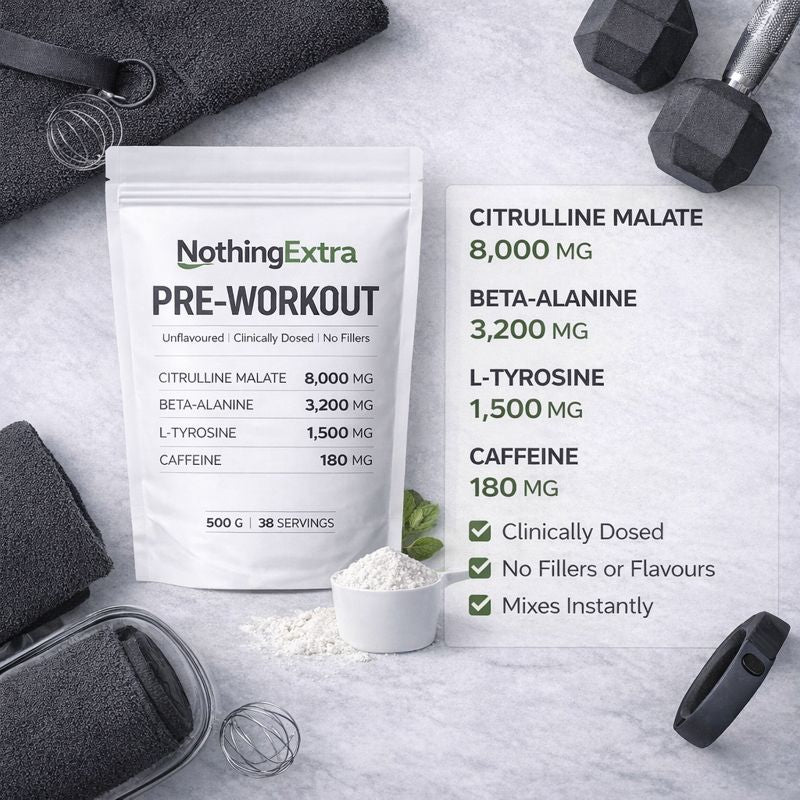 Pre-Workout Powder | Pure Unflavoured Performance Formula 500g | NothingExtra