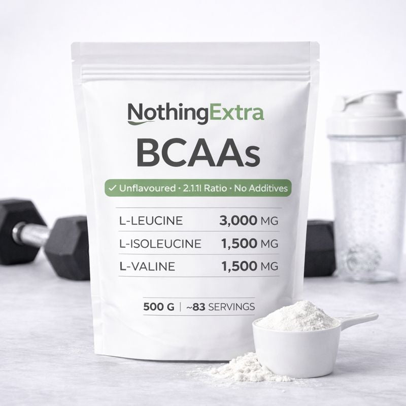 BCAA Amino Acids Powder 2:1:1 | Pure Unflavoured 500g | NothingExtra