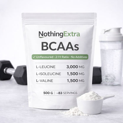 BCAA Amino Acids Powder 2:1:1 | Pure Unflavoured 500g | NothingExtra