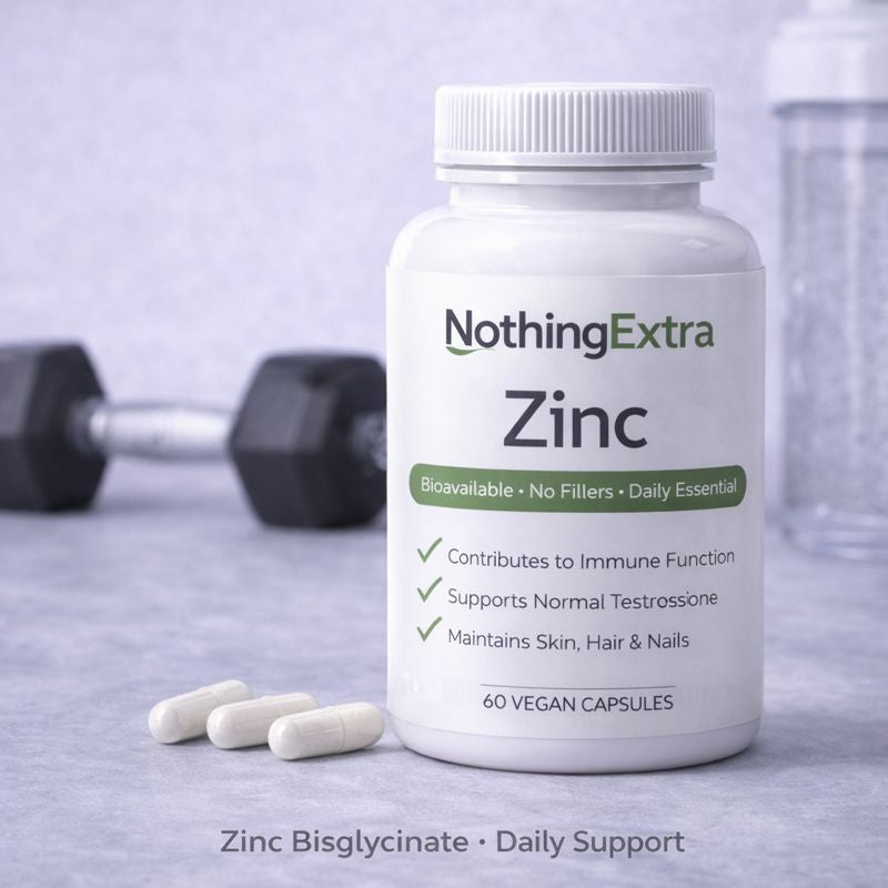 Zinc Bisglycinate Capsules | 75mg Chelate (15mg Elemental Zinc) | NothingExtra
