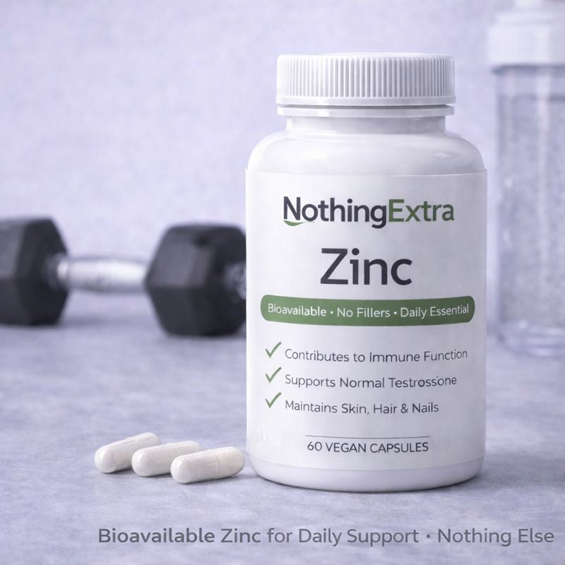 Zinc Bisglycinate Capsules | 75mg Chelate (15mg Elemental Zinc) | NothingExtra