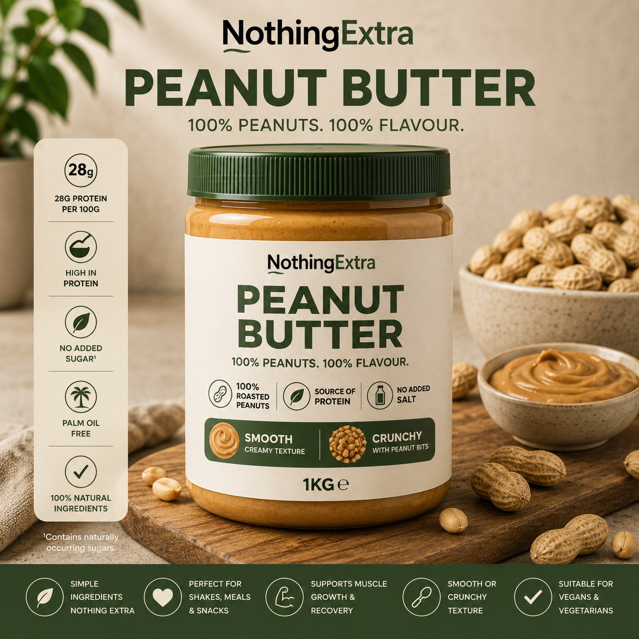 Nothing Extra Peanut Butter 1kg