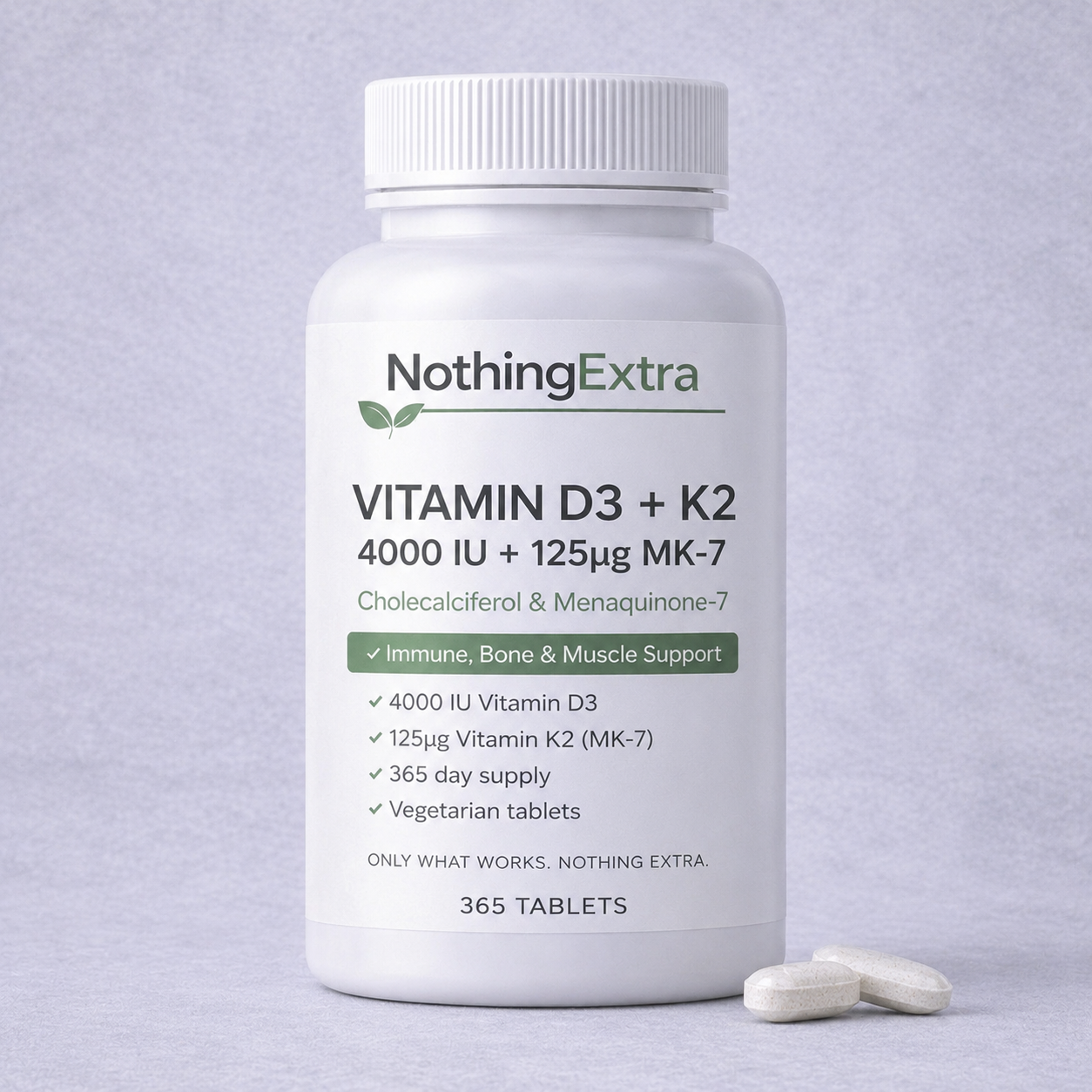 Vitamin D3 + K2 MK7 Tablets