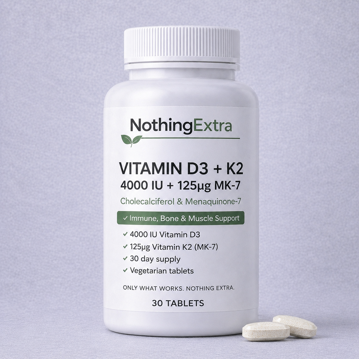 Vitamin D3 + K2 MK7 Tablets